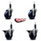 Service Caster 3.5'' Solid Poly Wheel Swivel 1'' Expanding Stem Caster Set 2 Brakes, 4PK SCC-EX20S3514-SPUS-2-PLB-2-1 - alternate 2
